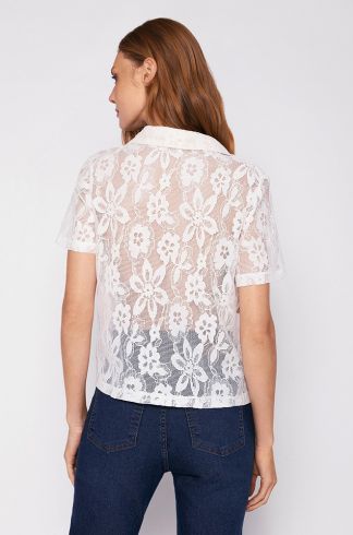 Camisa Polo Travessia Renda Branco