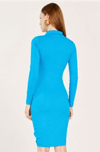 Vestido Curto com Amarração Casulo Centopeia Azul