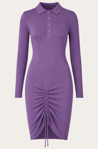 Vestido Curto com Amarração Casulo Centopeia Roxo