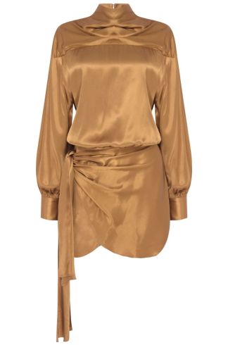 Vestido Curto Devaneio Reflexo Dourado
