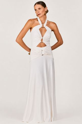Vestido Longo Argolas Mareh Salácia Off White