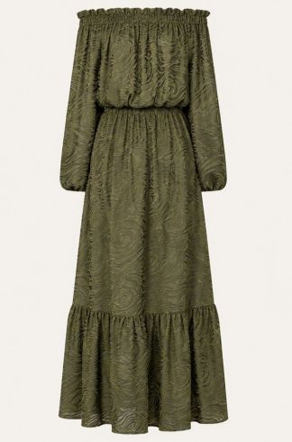 Vestido Longo Devaneio Relevo Verde