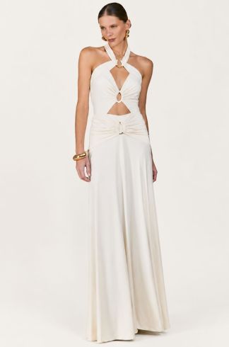 Vestido Midi Argolas Mareh Salácia Off White