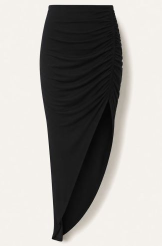 Vestido Midi Assimétrico Casulo Ninfa Preto