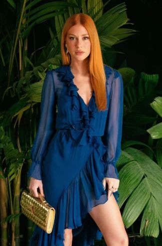 Vestido Midi Brisa Azul Royal