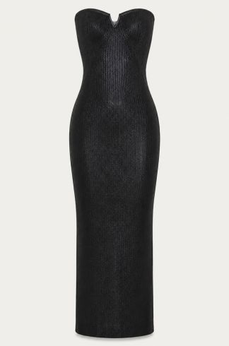 Vestido Midi sem Alça Casulo Firefly Preto