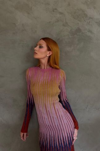 Vestido Midi Tricot Boreal Multicolor